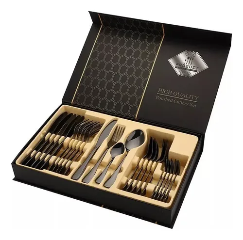 Miniatura 3 de Set De Cubiertos x 24 piezas Negro